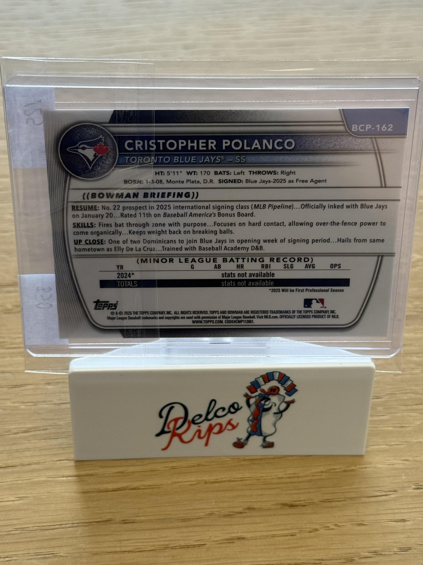 2025 Bowman Chrome #BCP-162 Cristopher Polanco Prospects Orange #/25
