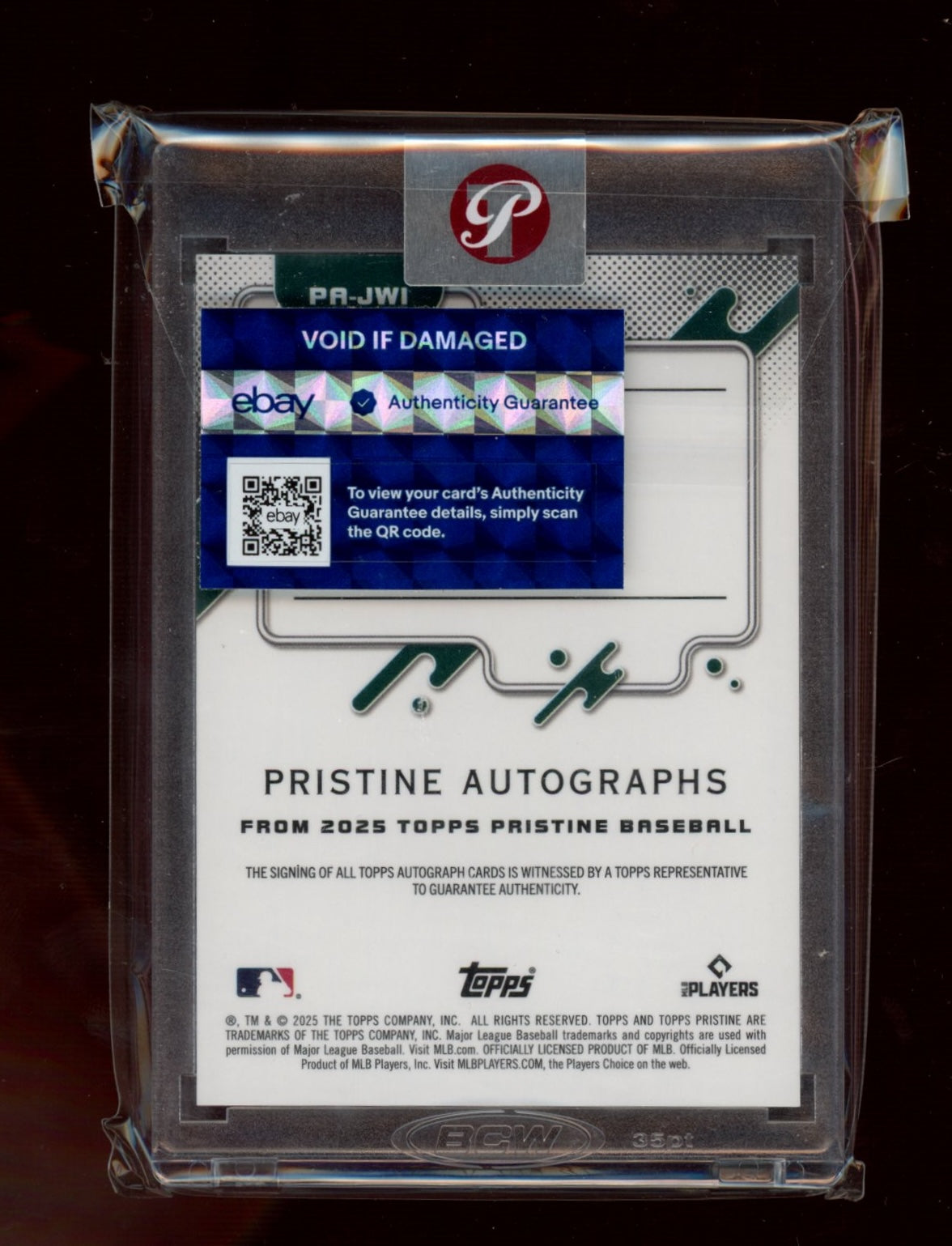 2025 Topps Pristine #PA-JWI Jacob Wilson Auto Gold Refractors #/50
