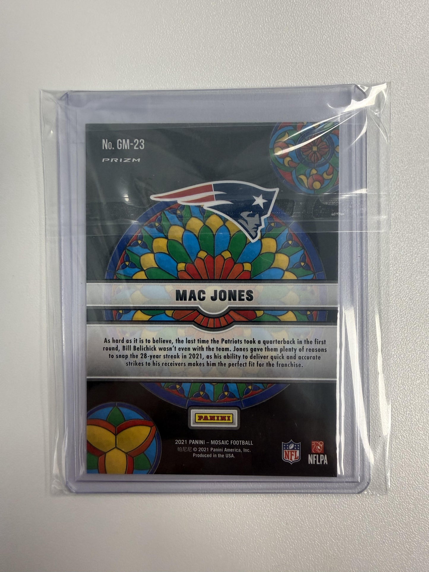 2021 Panini Mosaic #GM-23 Mac Jones Glass Mosaic