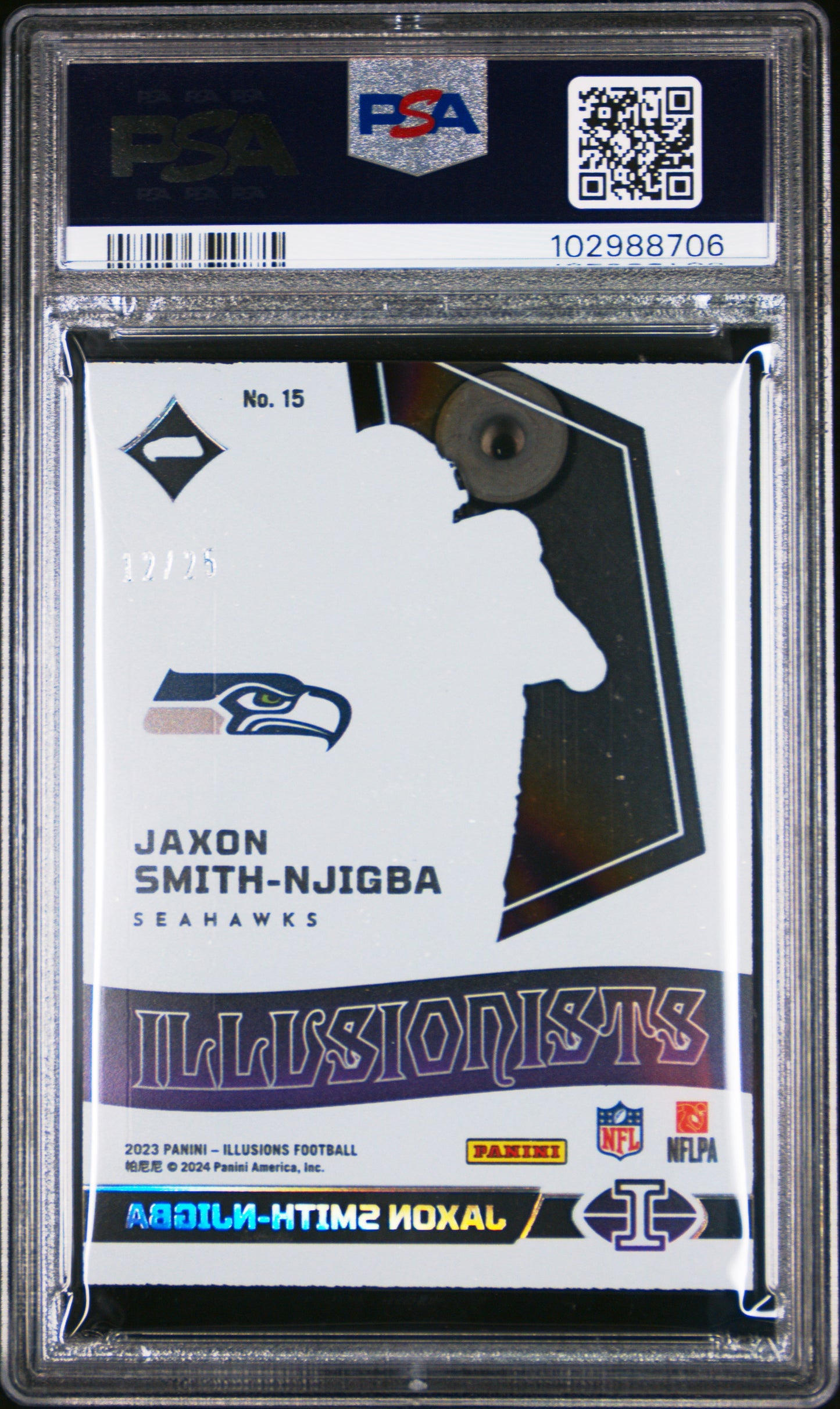 2023 Panini Illusions #15 Jaxon Smith-Njigba Illusionists Gold PSA 9