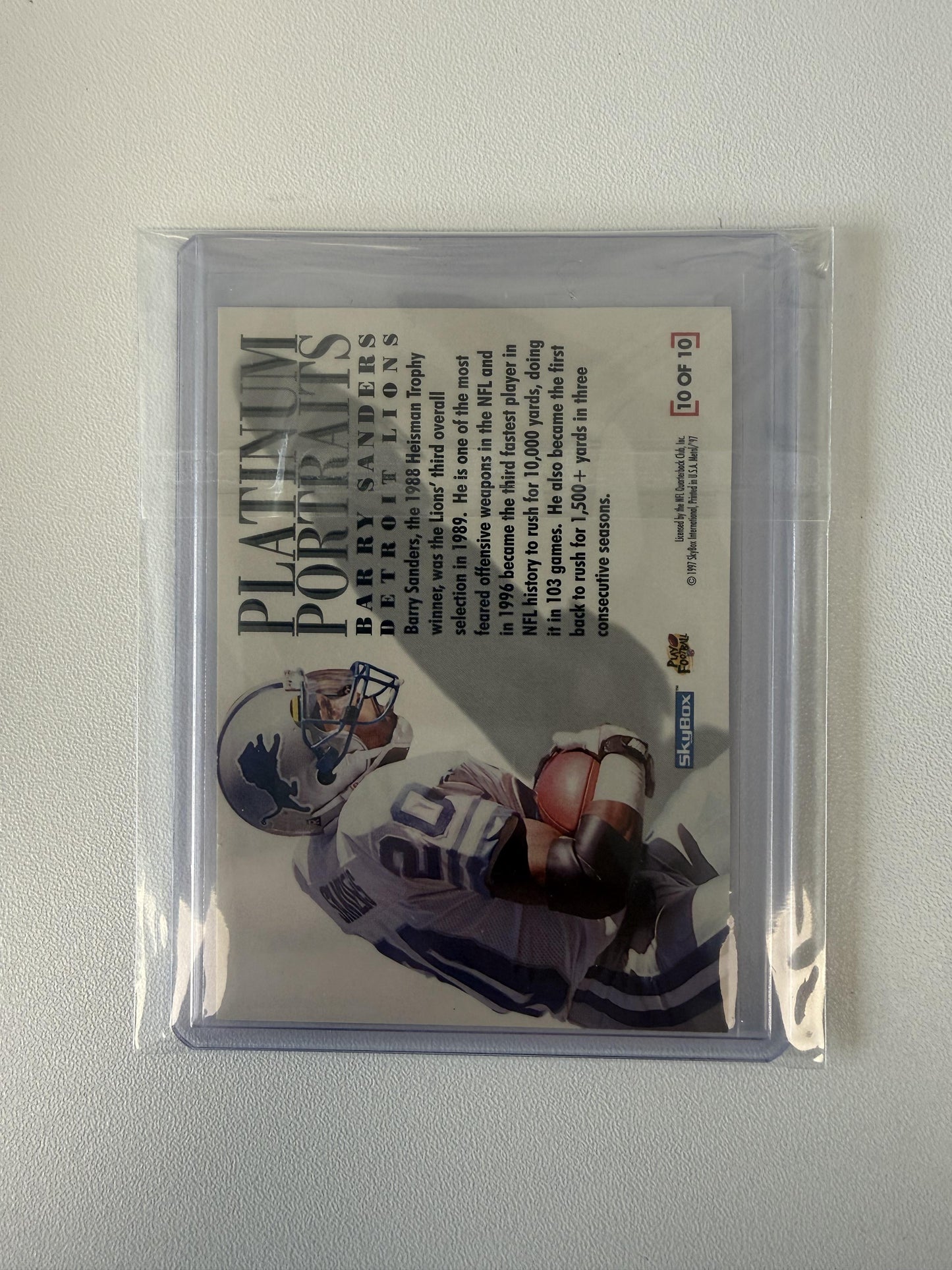 1997 Metal Universe #10 Barry Sanders Platinum Portraits