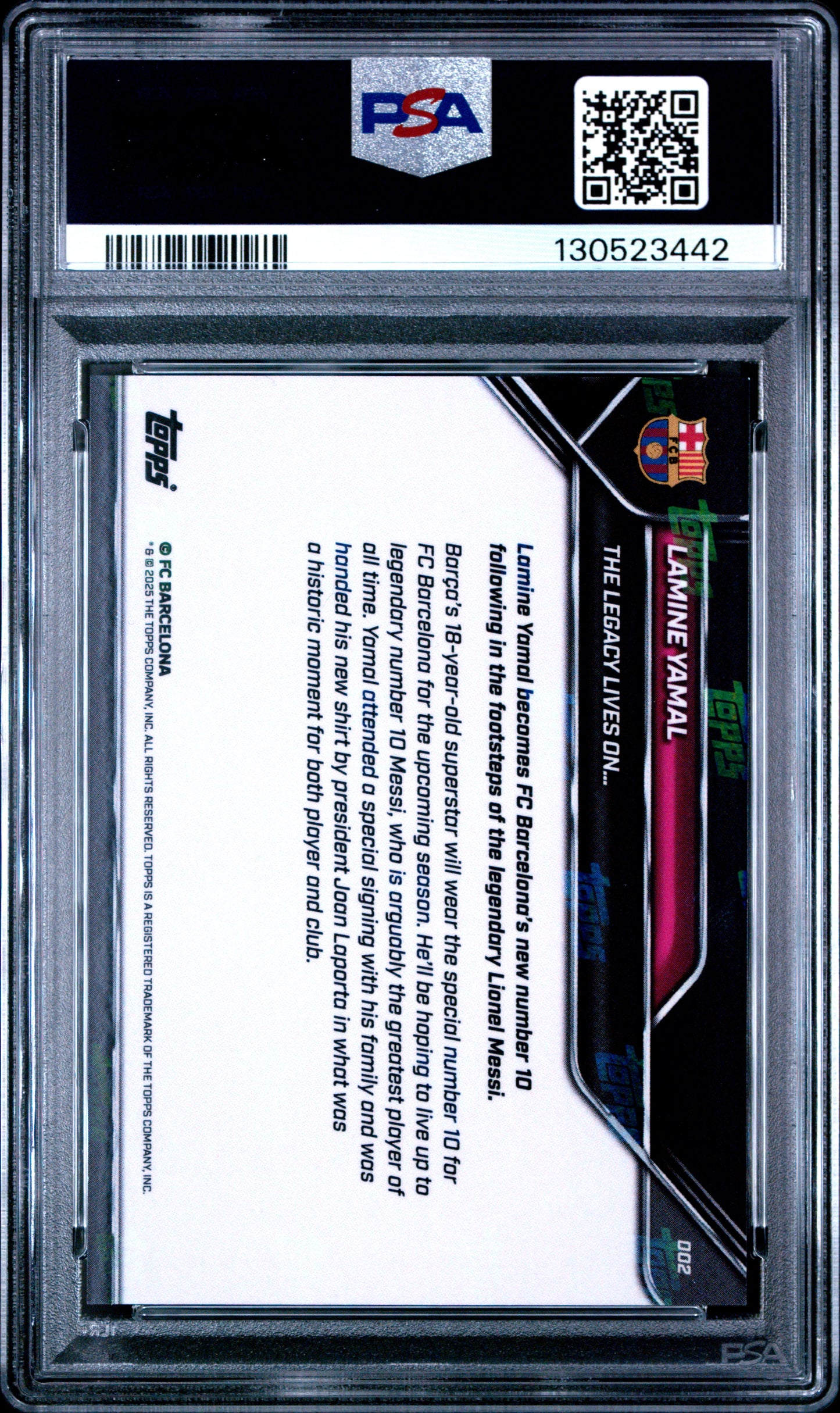 2025-2026 Topps Now Fc Barcelona #2 Lamine Yamal PSA 10