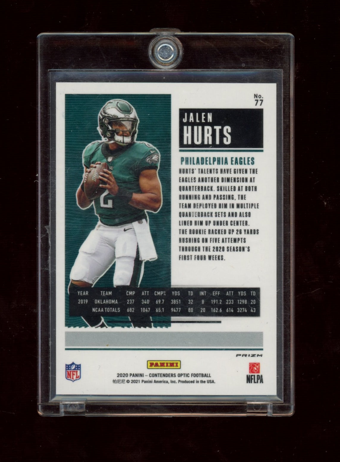 2020 Panini Contenders Optic Jalen Hurts Silver