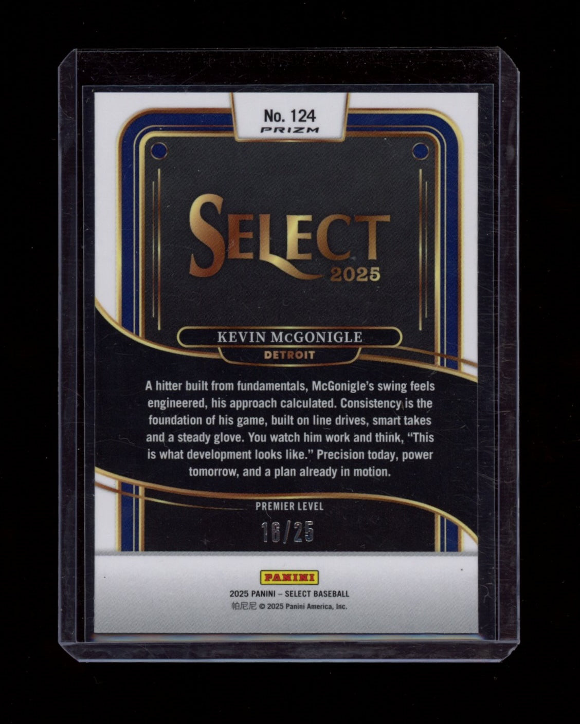 2025 Panini Select #124 Kevin McGonigle Tie-Dye Prizms #/25