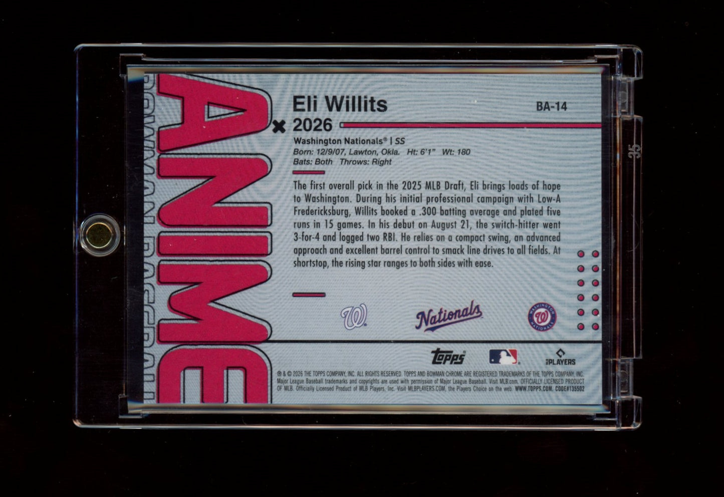 2026 Bowman #BA-14 Eli Willits Anime