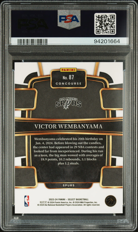 2023 Panini Select #87 Victor Wembanyama Blue PSA 10