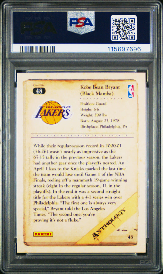 2012 Panini Kobe Anthology #48 Kobe Bryant Kobe Anthology PSA 9