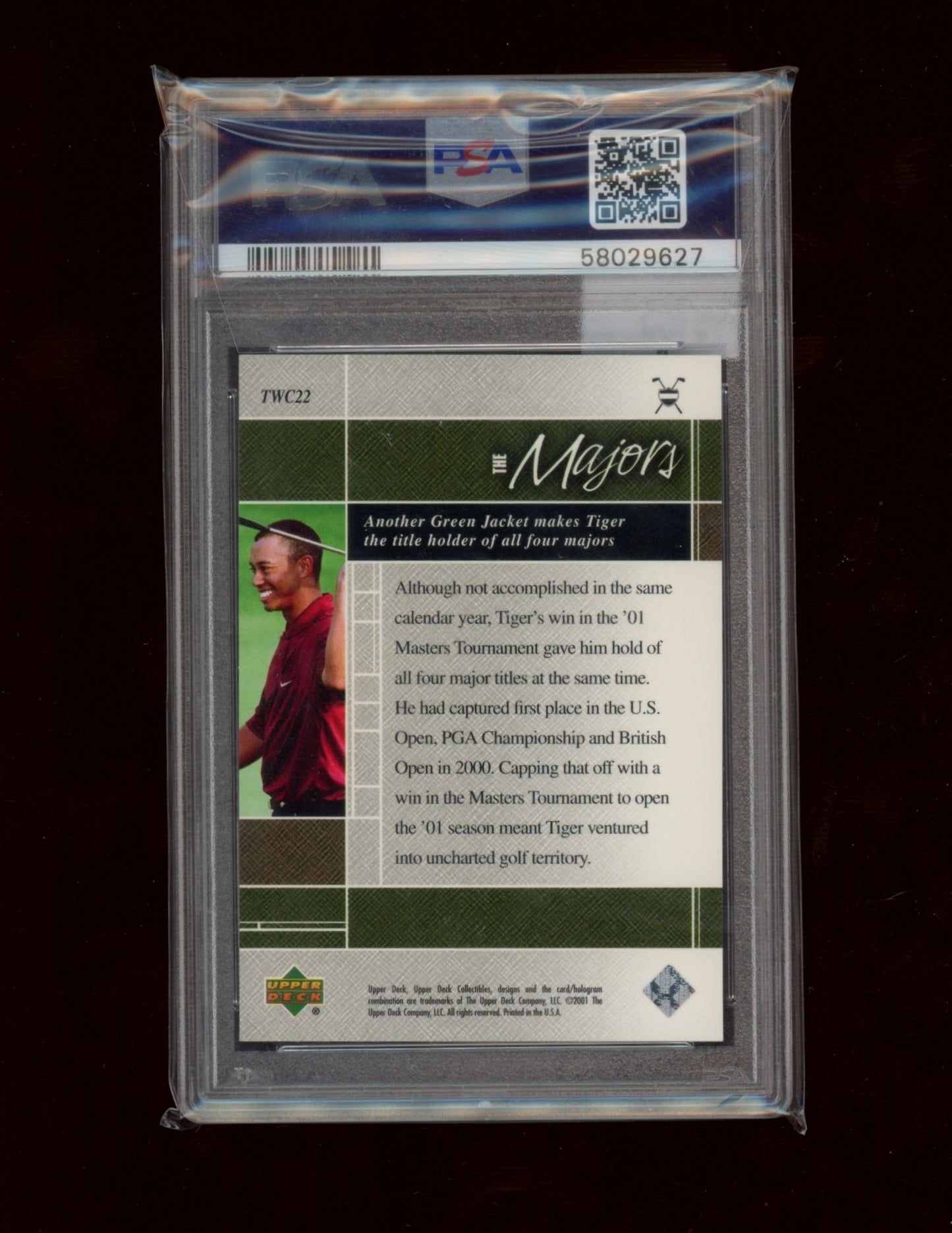 2001 Upper Deck Tiger Woods Collection #TWC22 TW Collection PSA 10