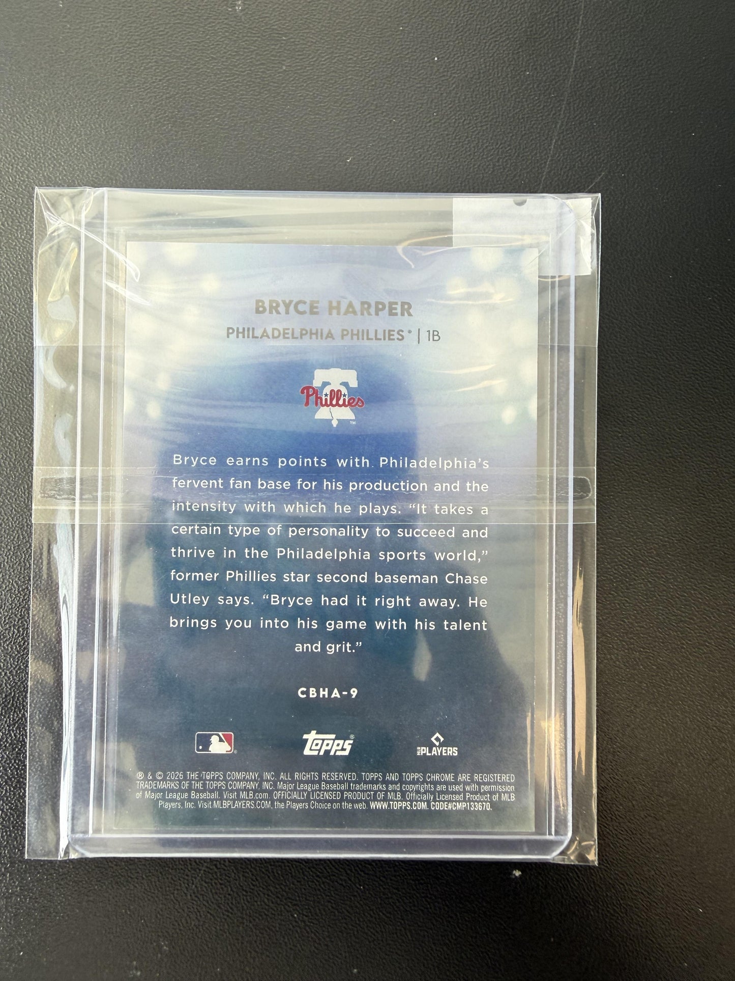 2026 Topps Chrome Black #CBHA-9 Bryce Harper Home Field #/50
