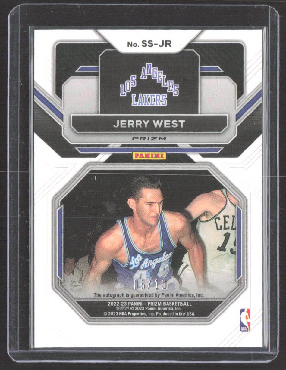 2022-23 Panini Prizm #SS-JR Jerry West Sensational Signatures Prizms Gold #/10