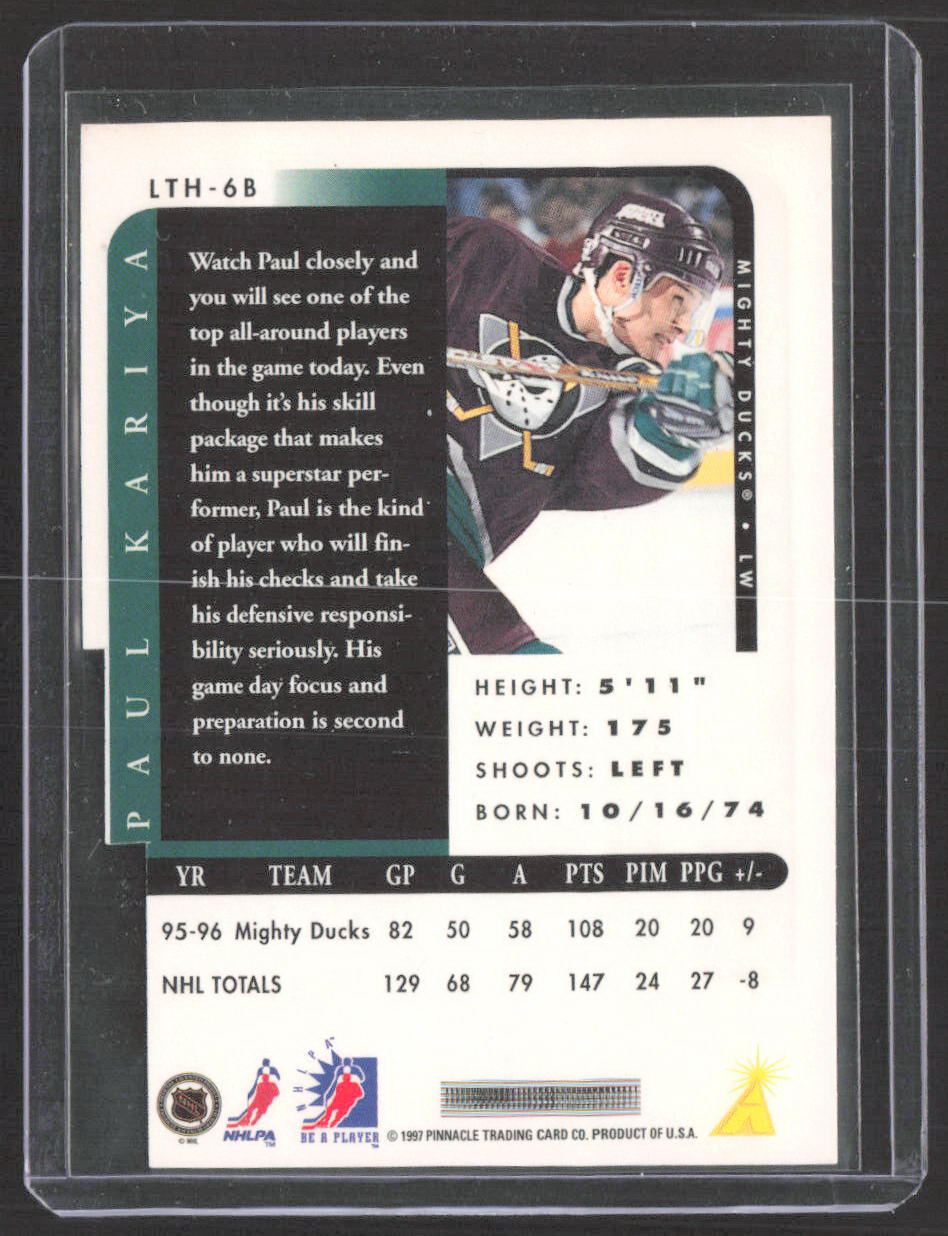 1996-97 Pinnacle Be a Player #LTH-6B Paul Kariya Link 2 History Autographs