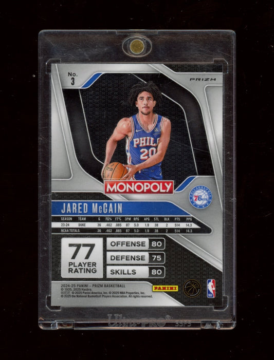 2024-25 Panini Prizm Monopoly #3 Jared McCain Nebula Prizms