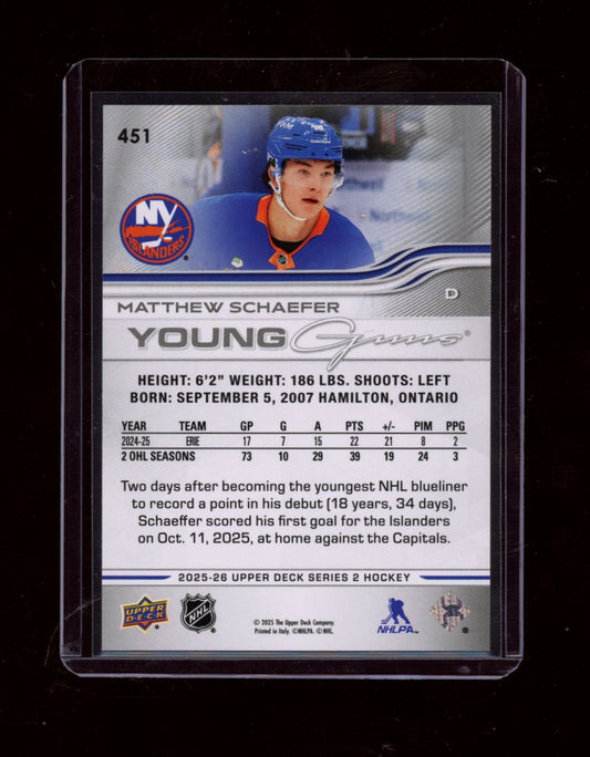 2025-26 Upper Deck #451 Matthew Schaefer