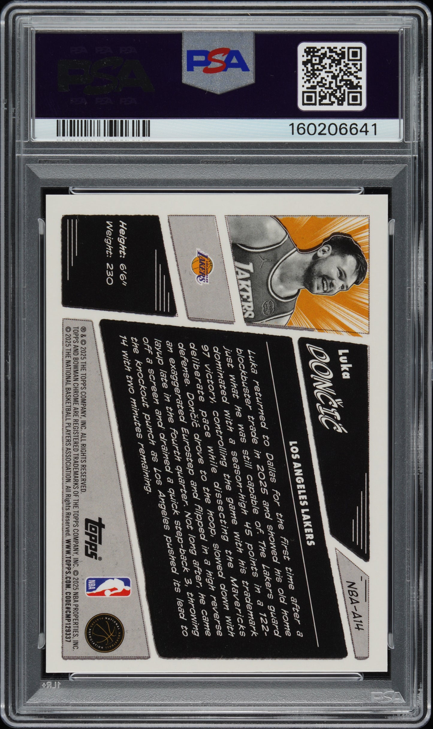 2025 Bowman Chrome Anime NBA #NBA-A14 Luka Doncic Anime Nba PSA 9
