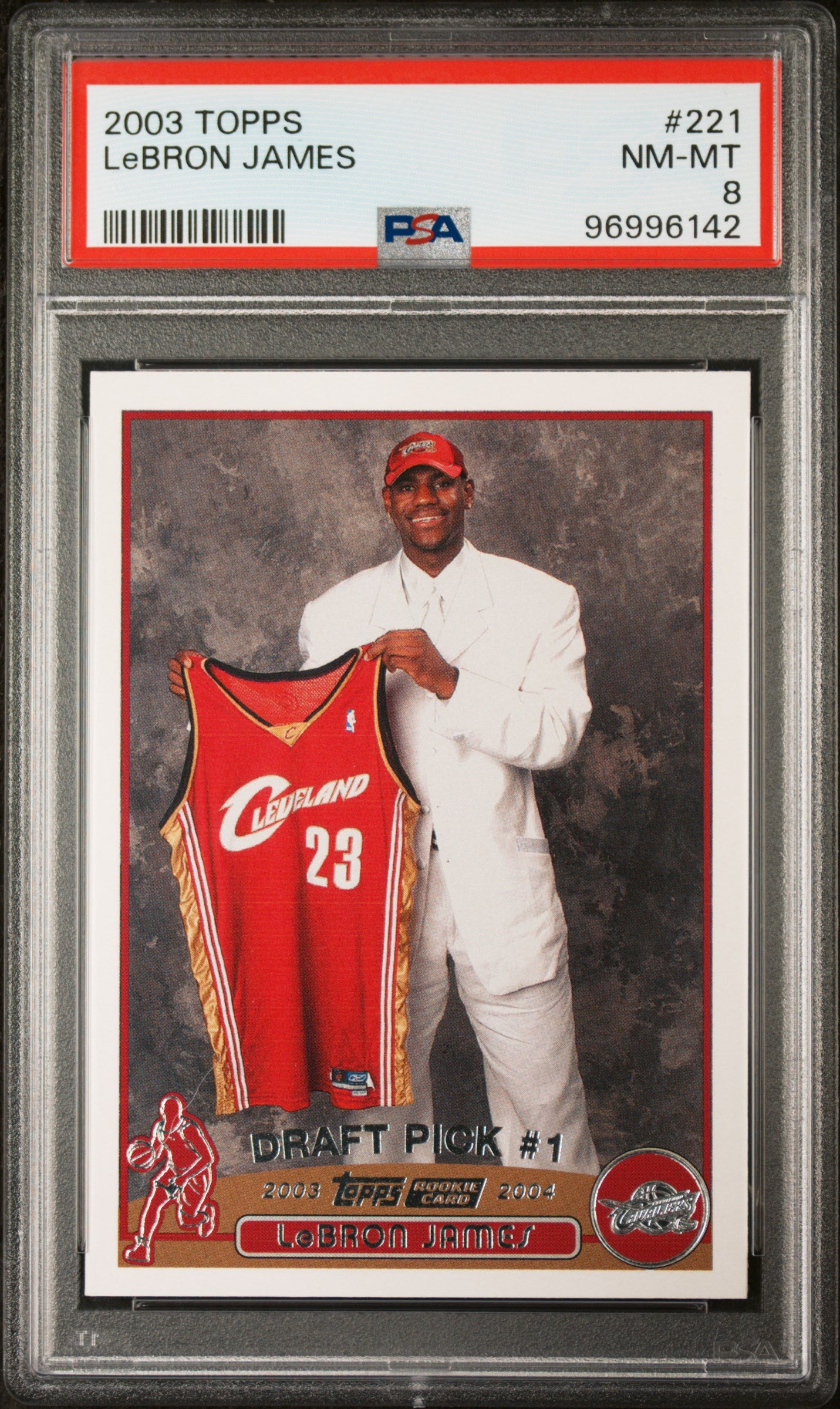 2003 Topps #221 Lebron James PSA 8