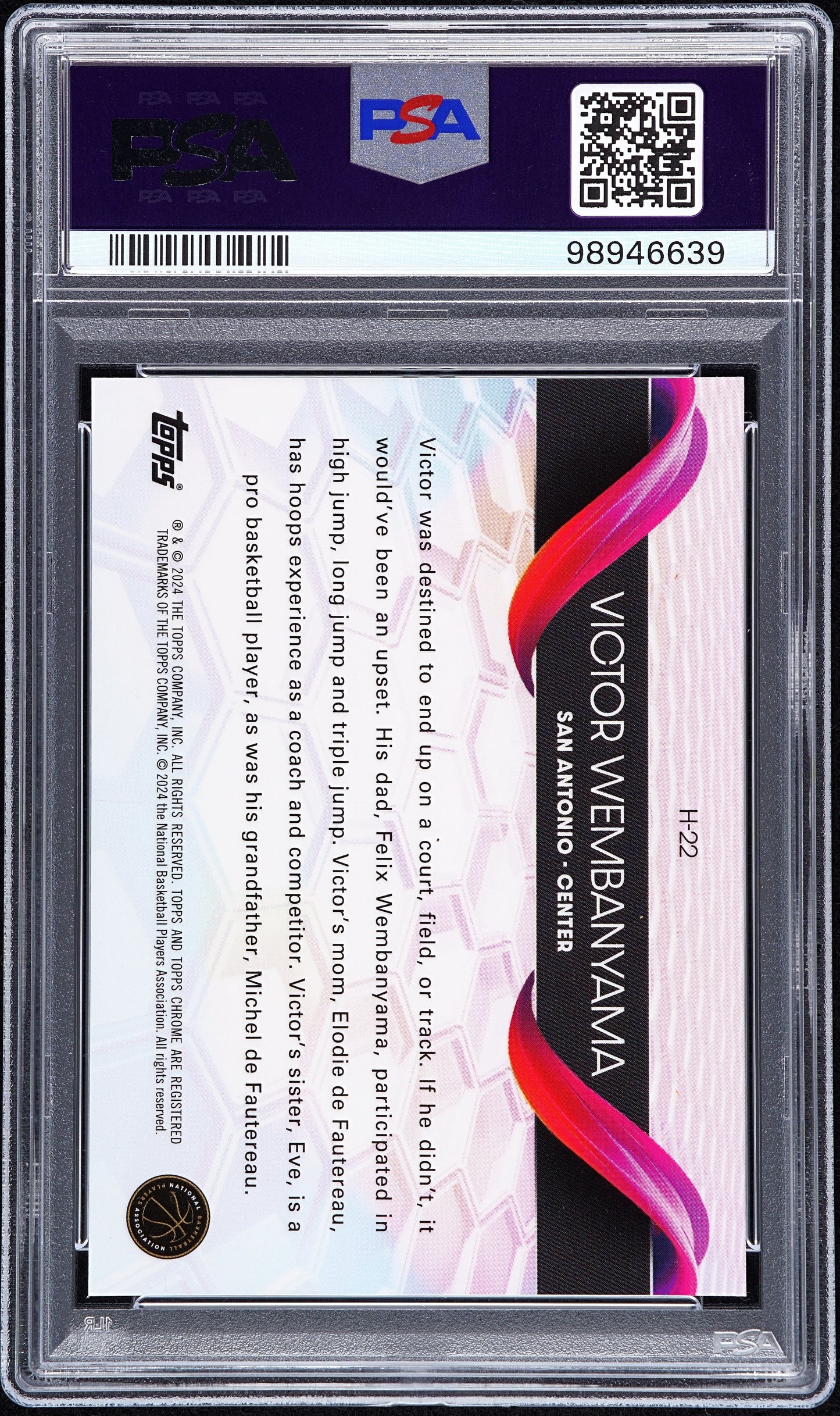 2023 Topps Chrome Helix #H22 Victor Wembanyama PSA 9