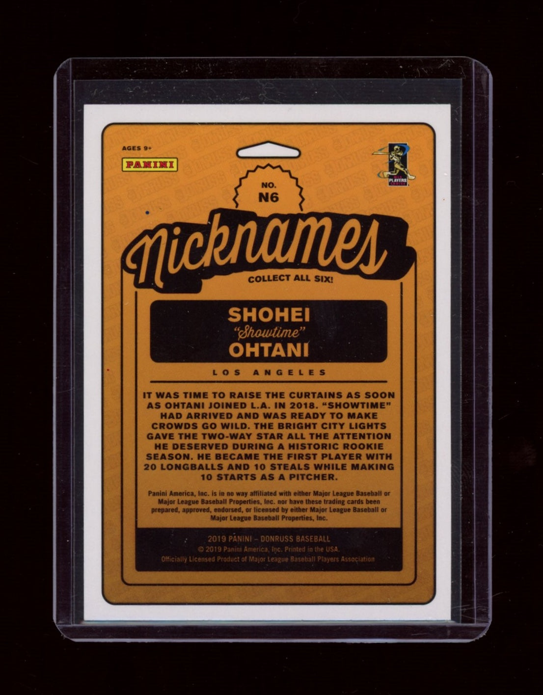 2019 Donruss #N6 Shohei Ohtani Nicknames Vector