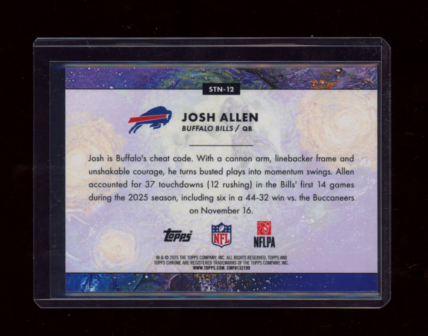 2025 Topps Chrome Cosmic #STN-12 Josh Allen Stars in the Night