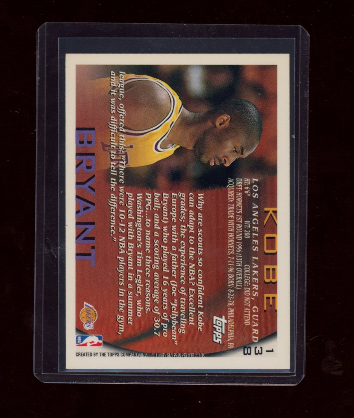 1996-97 Topps #138 Kobe Bryant