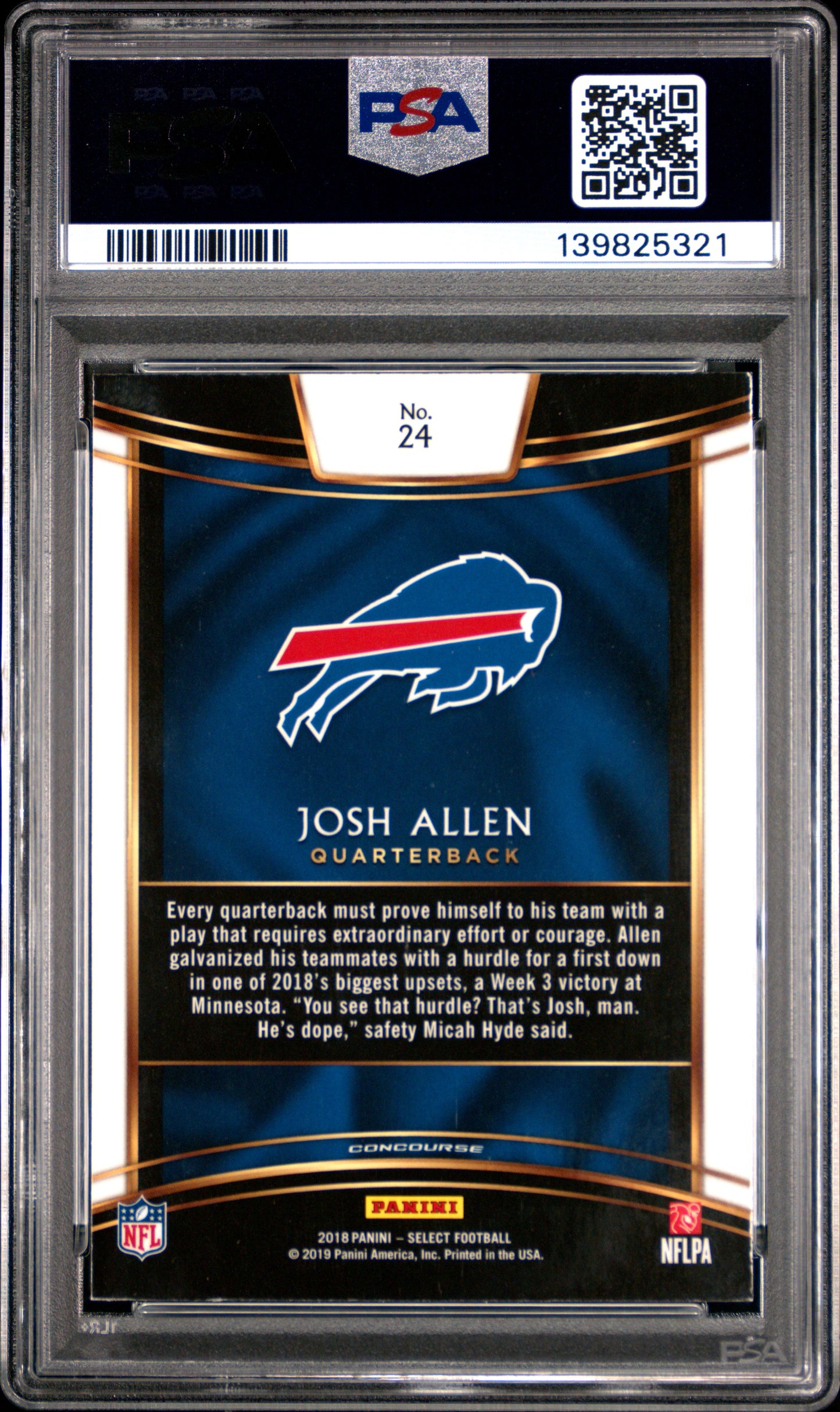 2018 Panini Select #24 Josh Allen PSA 9