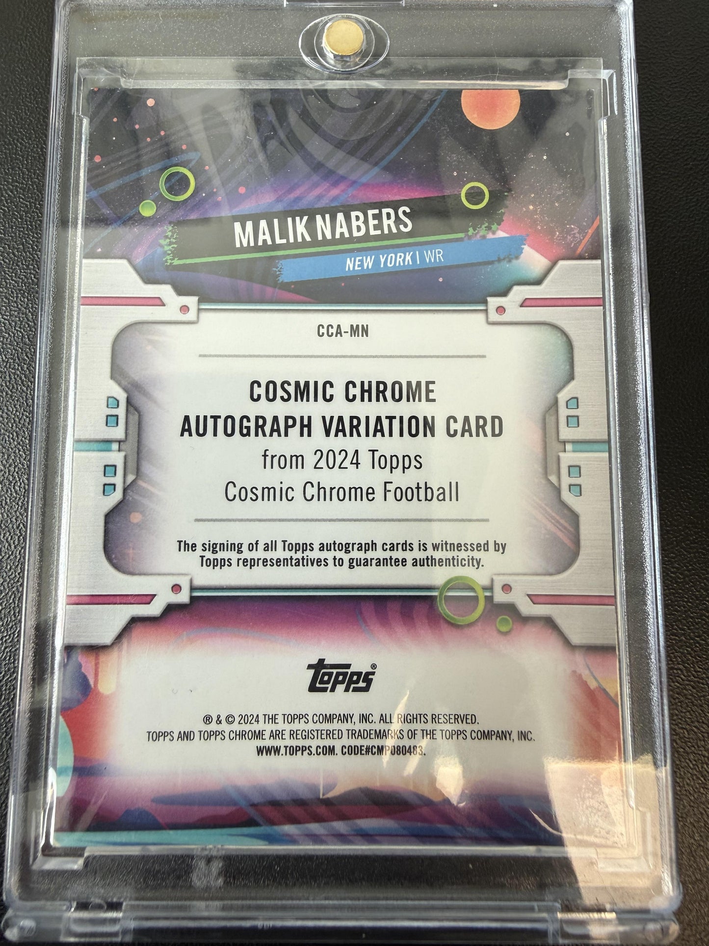 2025 Topps Chrome Cosmic #CCA-MN Malik Nabers Gold Interstellar #/50