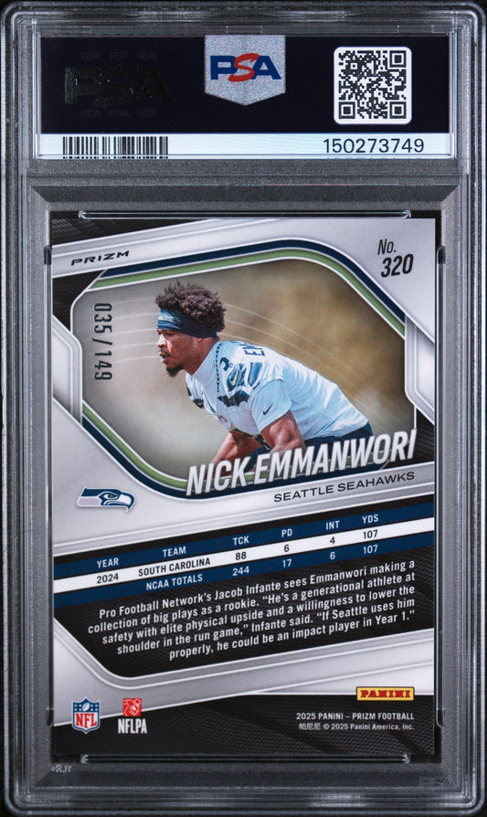 2025 Panini Prizm #320 Nick Emmanwori Red Wave PSA 10