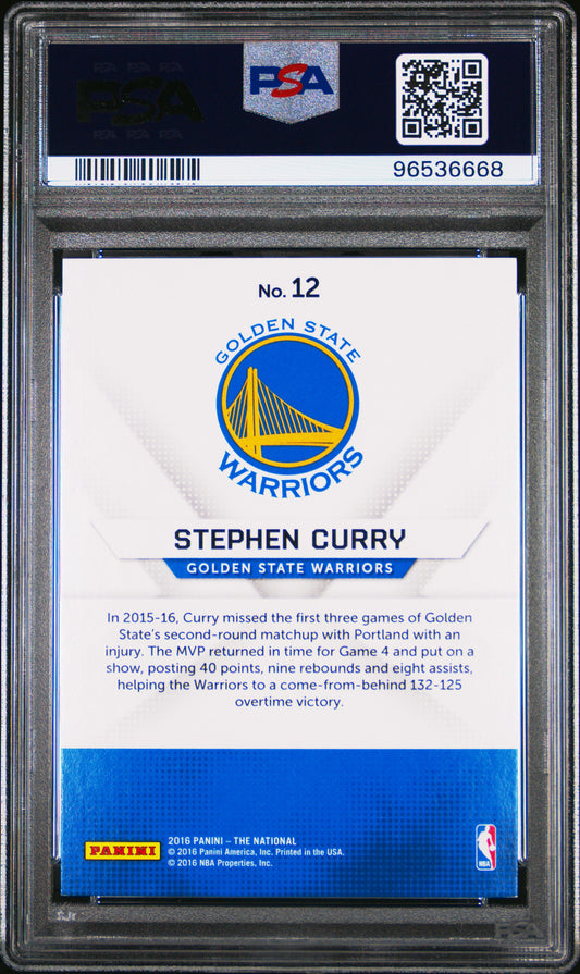 2016 Panini National Convention #12 Stephen Curry Hyper Plaid PSA 8