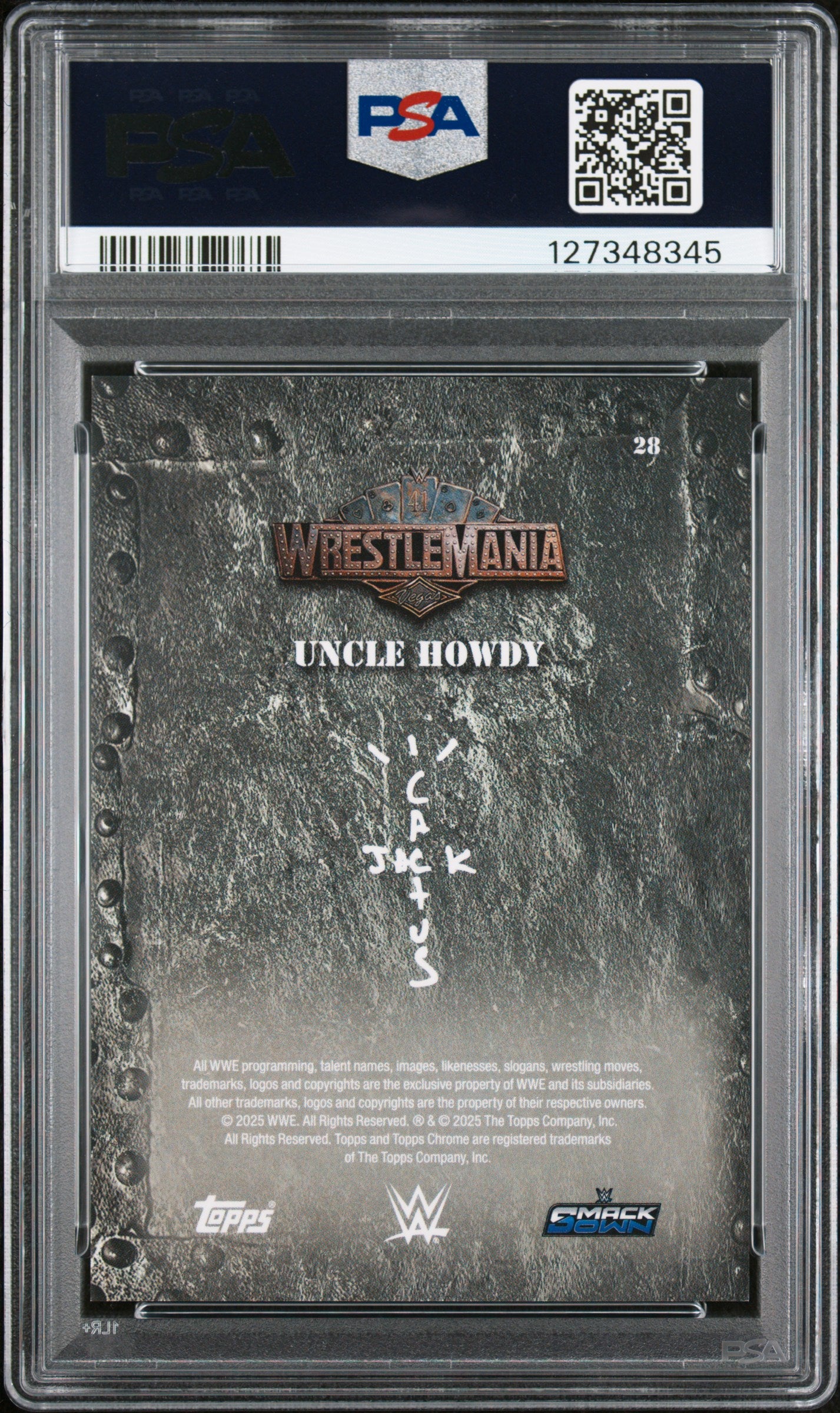 2025 Topps Chrome Cactus Jack X Wrestlemania #28 Uncle Howdy PSA 9