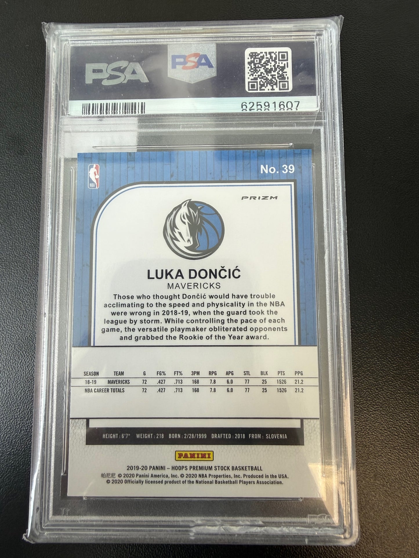 2019-20 Hoops Premium Stock #39 Luka Doncic Prizms Flash