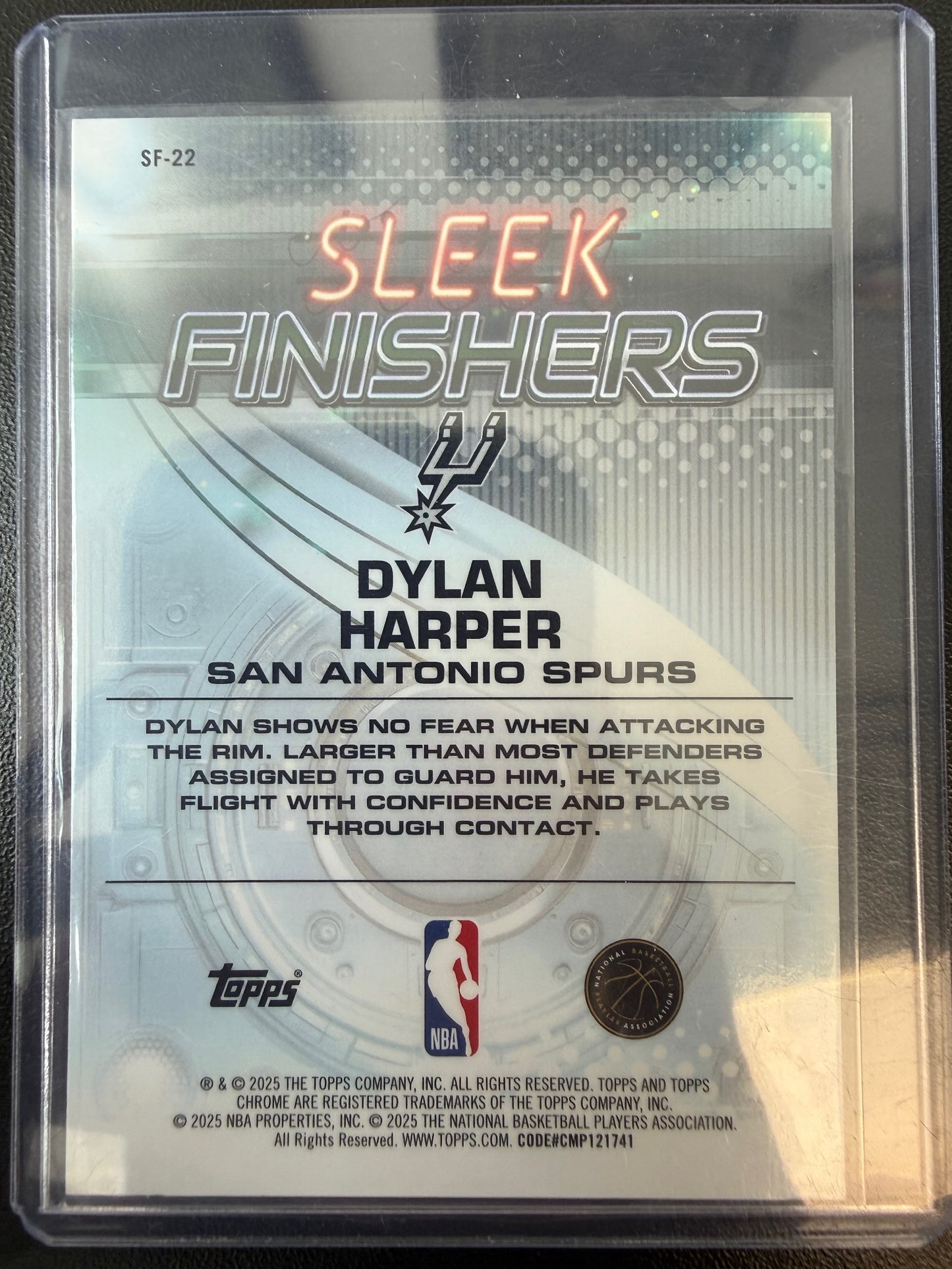 2025-26 Topps Chrome #SF-22 Dylan Harper Sleek Finishers Green Refractor #/99
