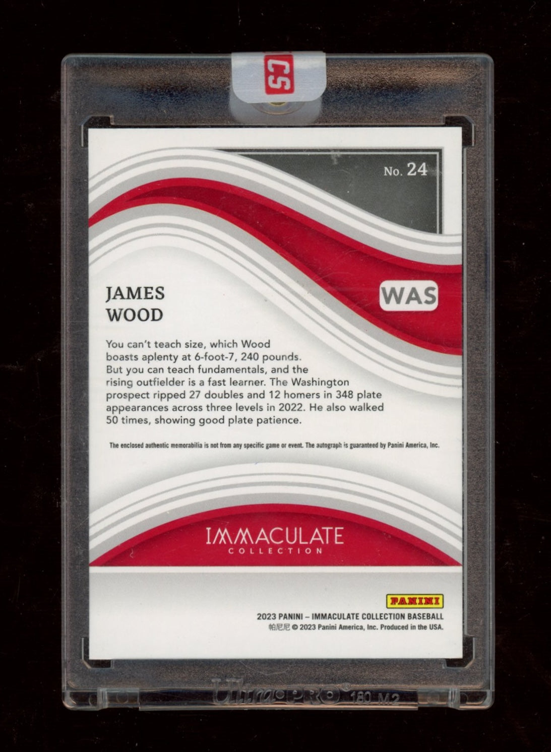 2023 Panini Immaculate Collection #24 James Wood Holo Silver #/25