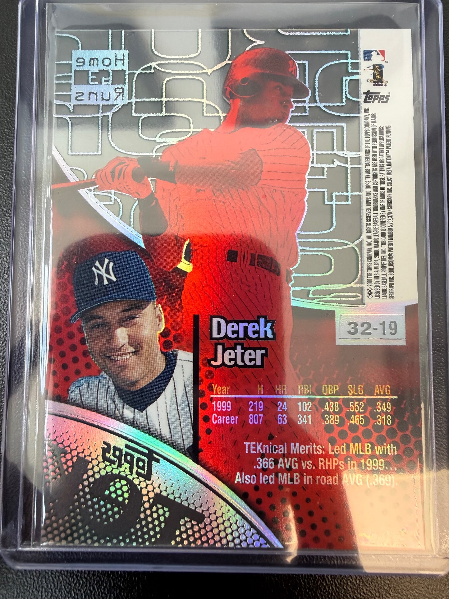 2000 Topps Tek #32-19 Derek Jeter Pattern 19