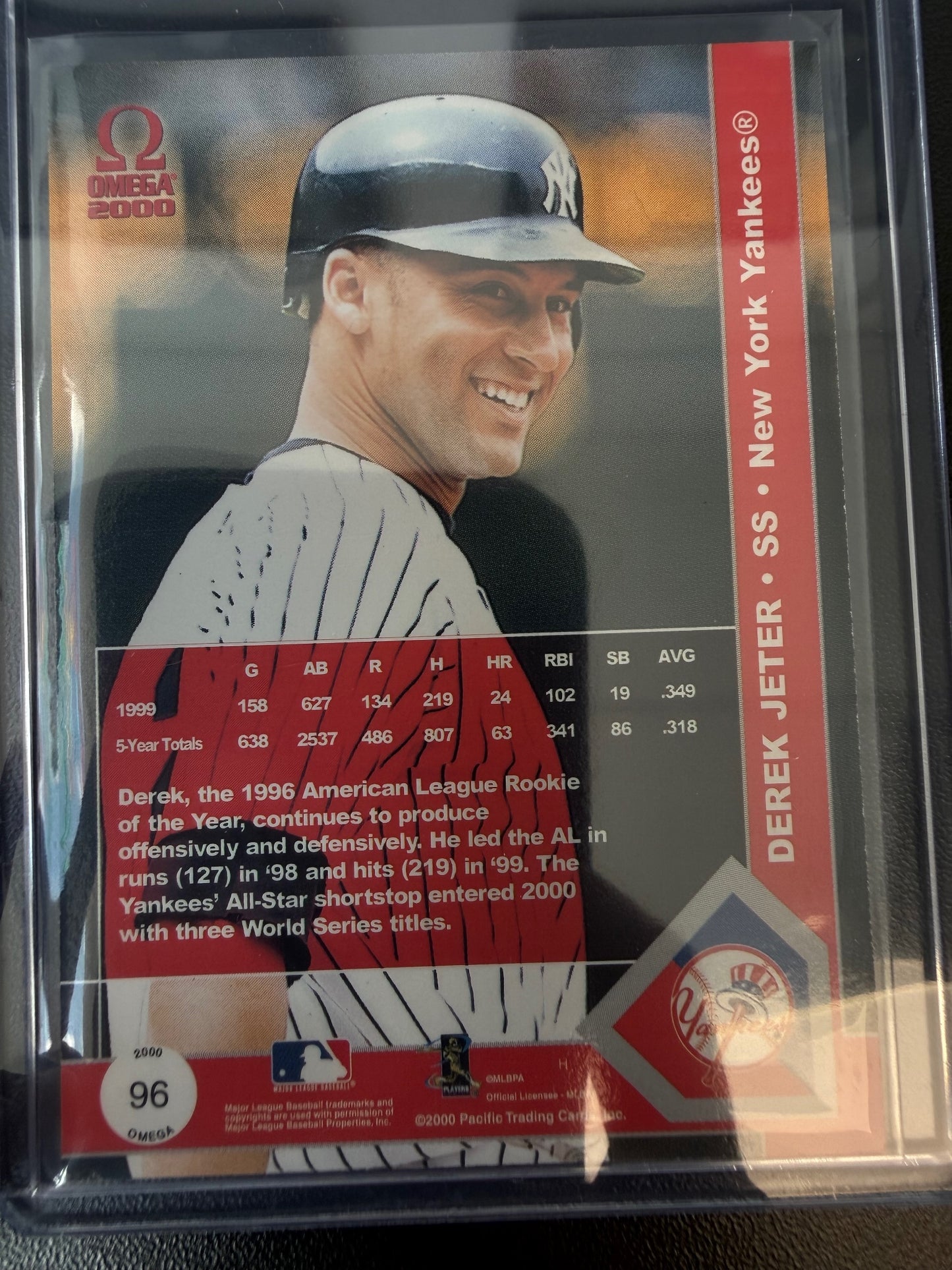 2000 Pacific Omega #96 Derek Jeter Gold #/120