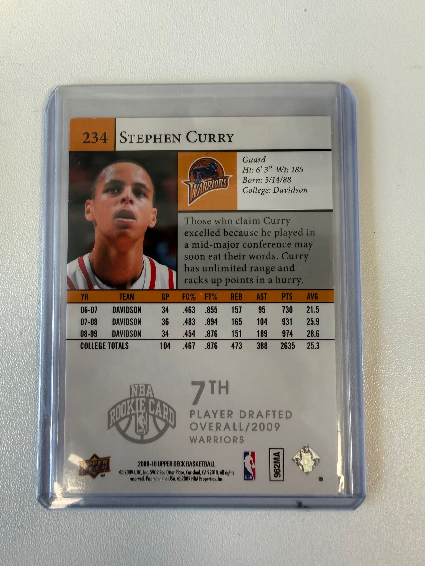 2009-10 Upper Deck #234 Stephen Curry