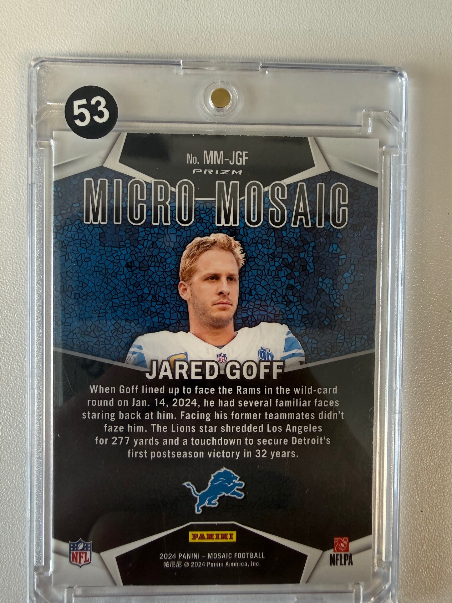 2024 Panini Mosaic #MM-JGF Jared Goff Micro Mosaic