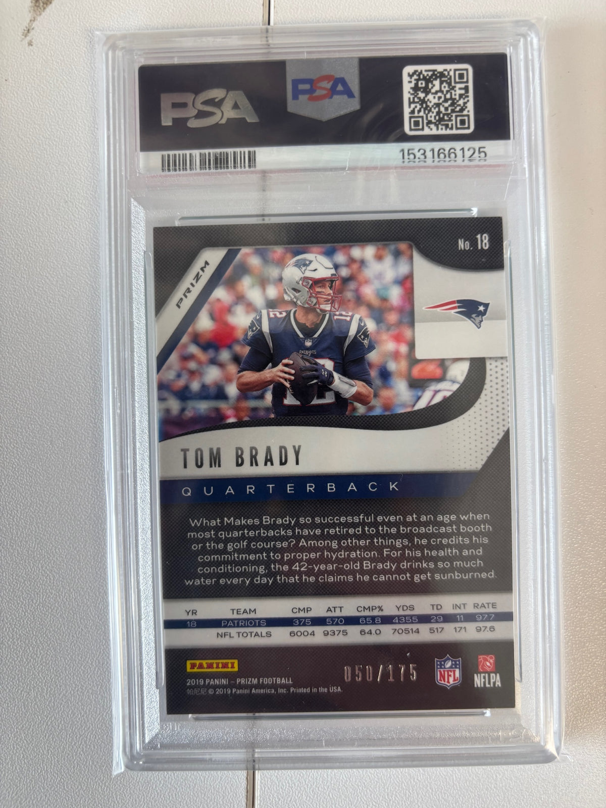 2019 Panini Prizm #18 Tom Brady Hyper PSA 9 #/175