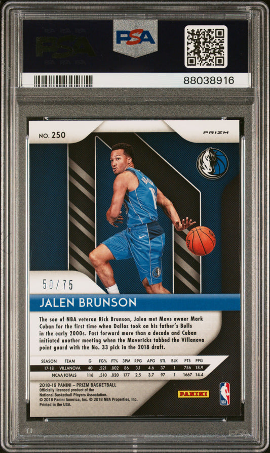 2018 Panini Prizm #250 Jalen Brunson Purple Prizm PSA 10