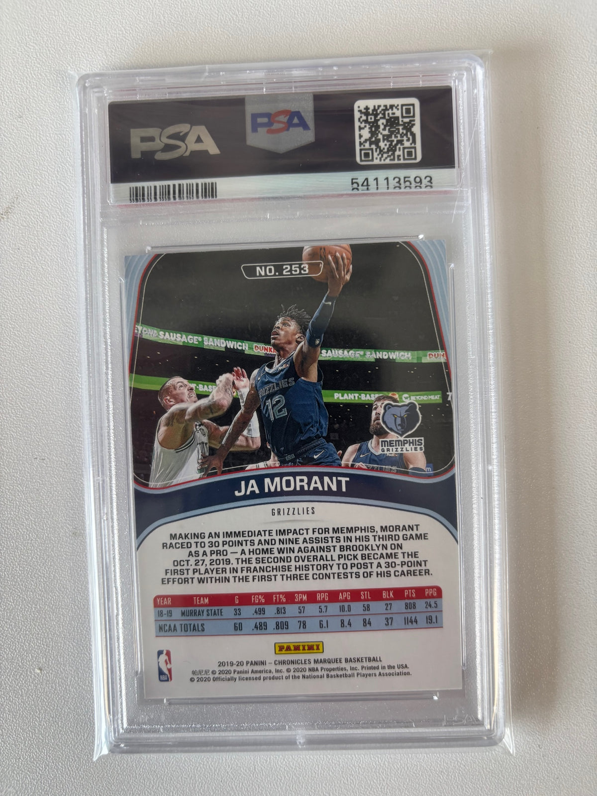 2019-20 Panini Chronicles #253 Ja Morant