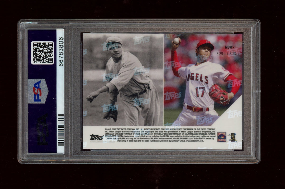 2018 Topps Now Moment Of The Week #MOW1 B.Ruth/S.Ohtani Moment Of The Week PSA 9