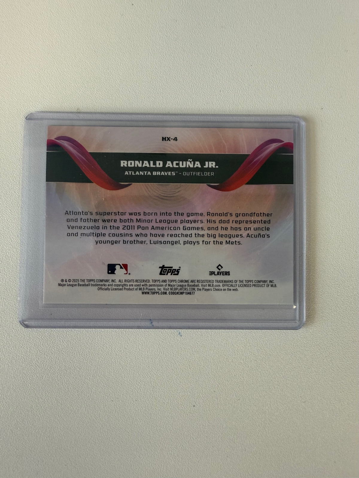 2025 Topps Chrome #HX-4 Ronald Acuña Jr. Helix