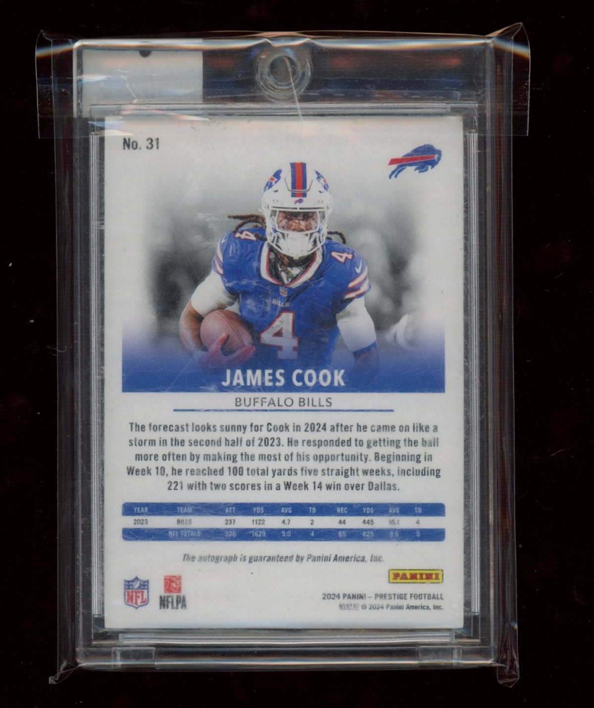 2024 Panini Prestige #31 James Cook Xtra Points Signatures Premium