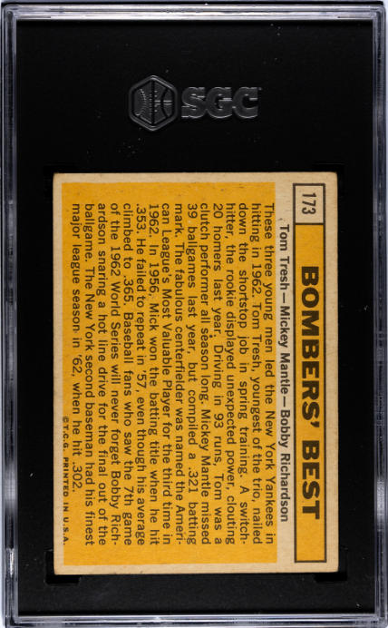 1963 Topps #173 Bombers' Best SGC 4