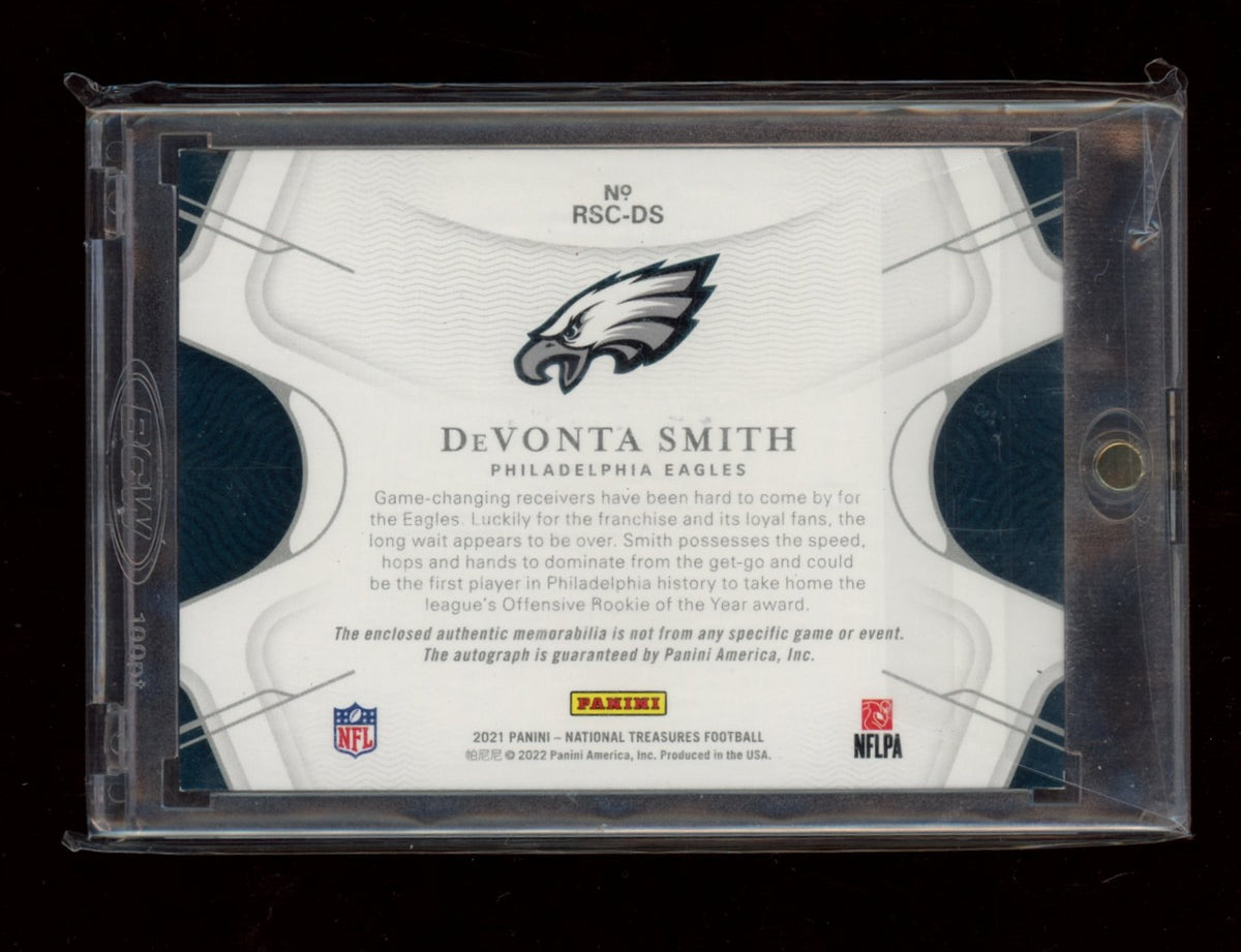 2021 National Treasures #RSC-DS DeVonta Smith NFL Gear RP #/49