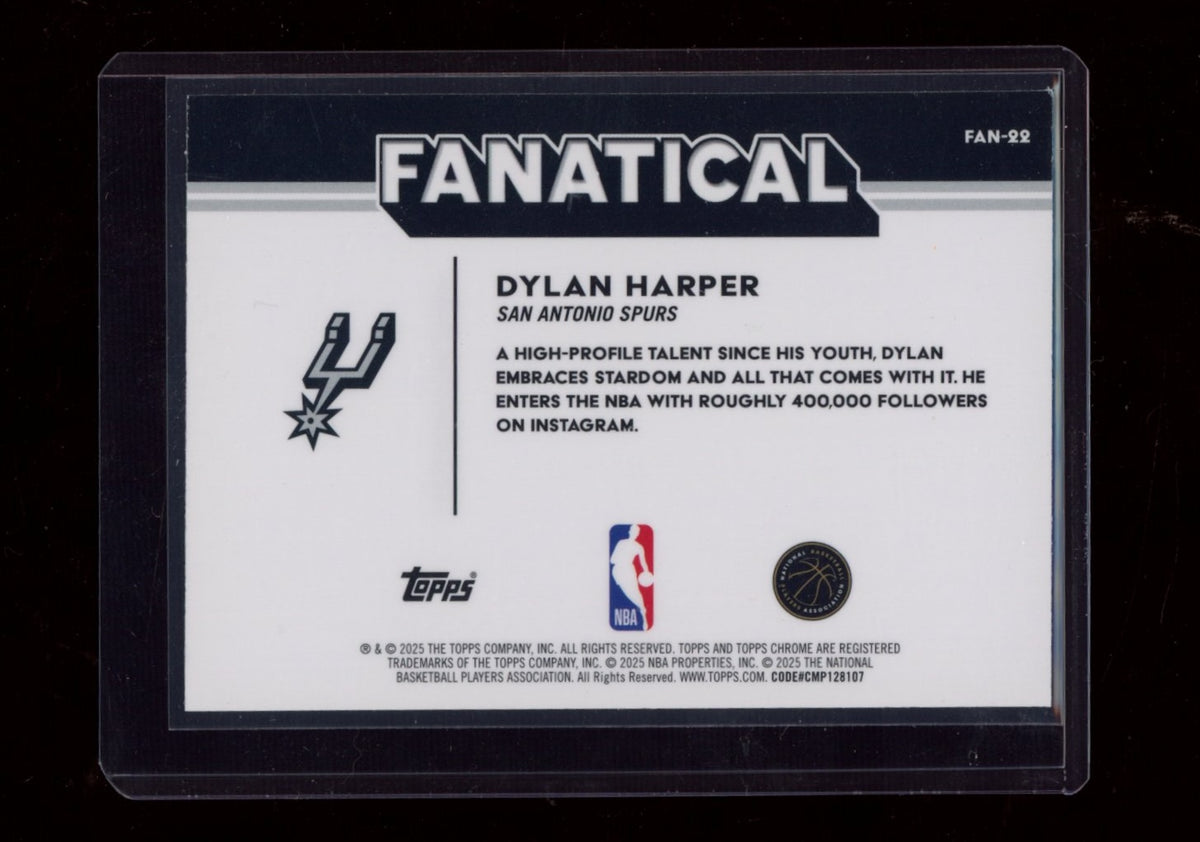 2025-26 Topps Chrome #FAN-22 Dylan Harper Fanatical