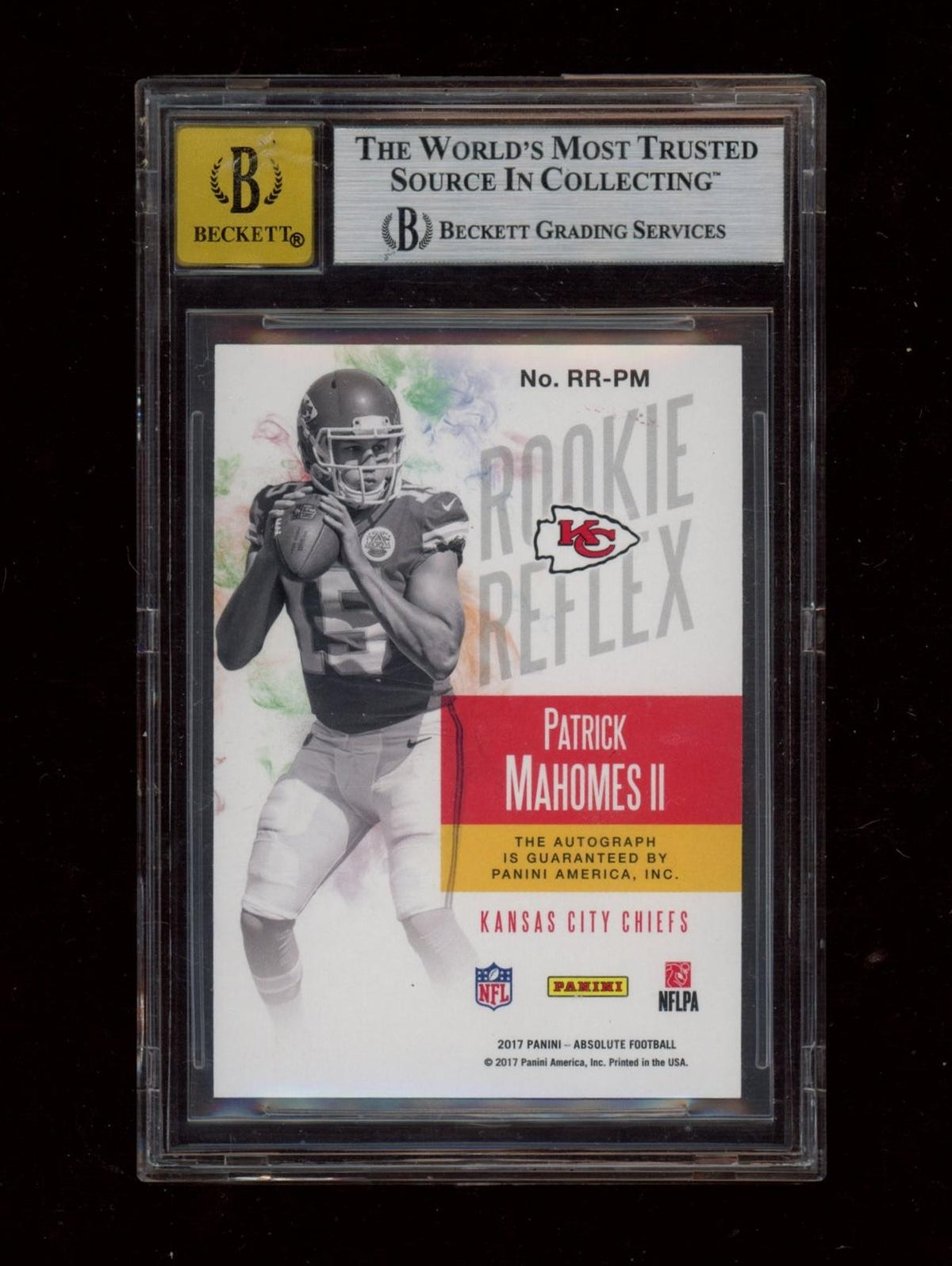 2017 Panini Absolute #RR-PM Patrick Mahomes II Rookie Reflex Signatures Red