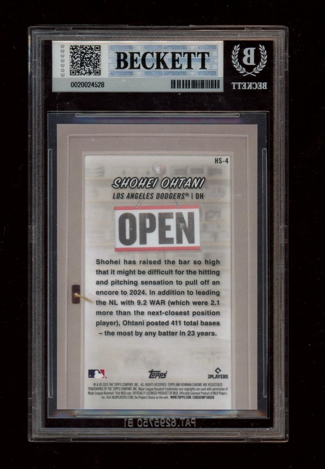 2025 Bowman #HS-4 Shohei Ohtani Hobby Stars Gold Refractor #/50
