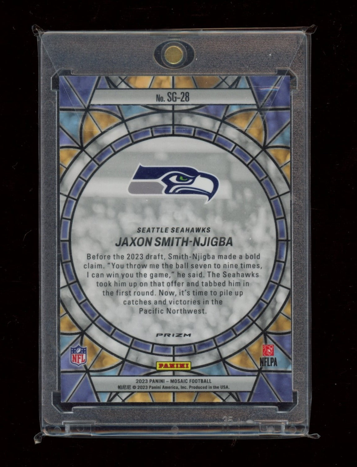 2023 Panini Mosaic #SG-28 Jaxon Smith-Njigba Stained Glass