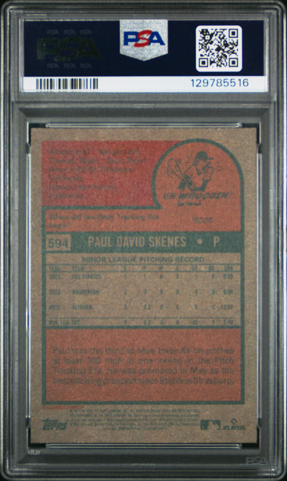 2024 Topps Heritage #594 Paul Skenes PSA 10