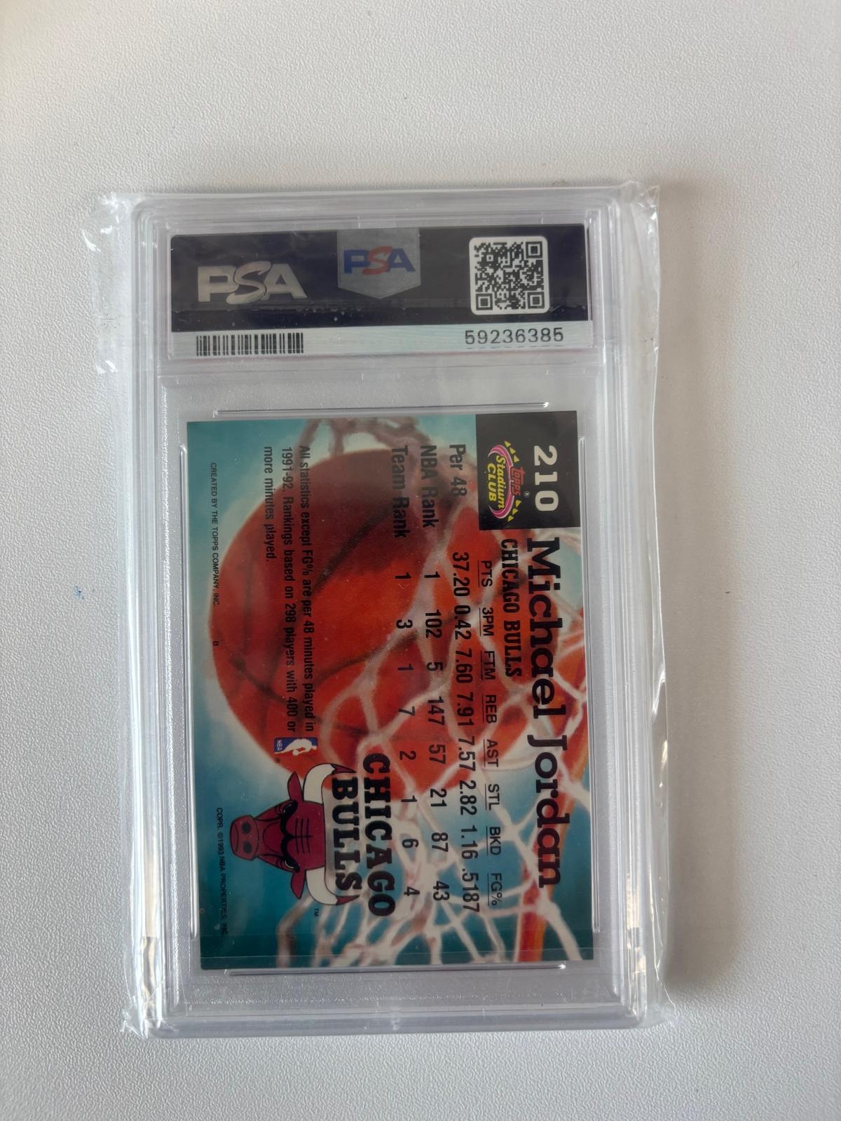 1992-93 Stadium Club #210 Michael Jordan PSA 8