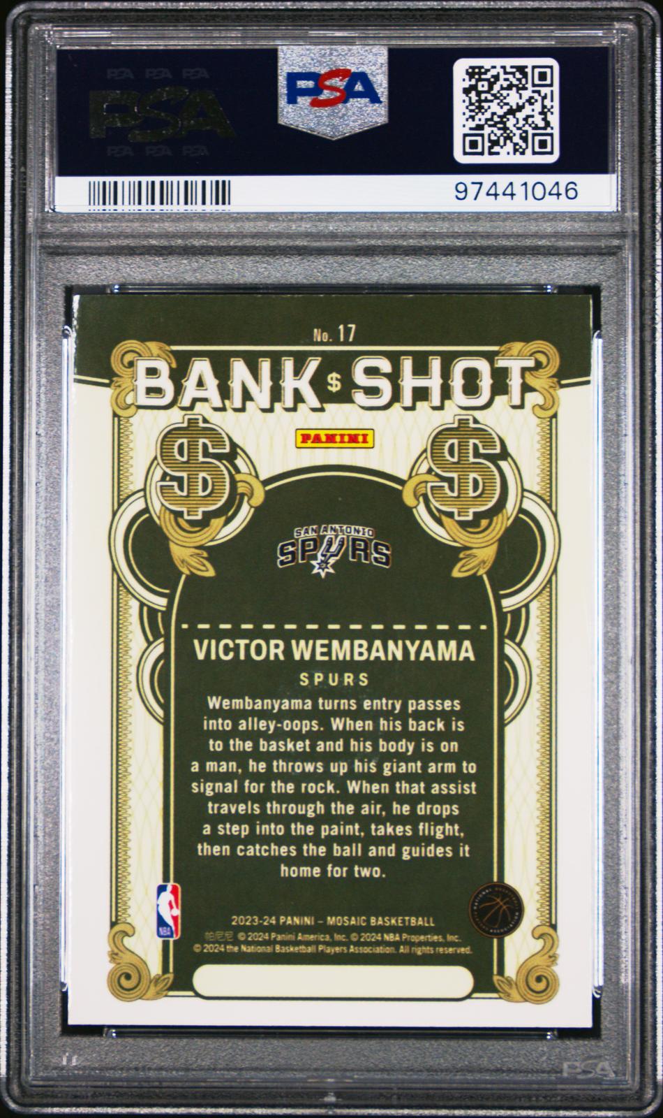 2023 Panini Mosaic Bank Shot #17 Victor Wembanyama PSA 9